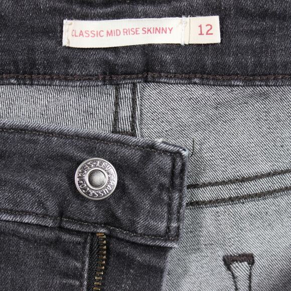 Levi’s Classic Mid Rise Skinny Womens 31x30 Charcoal Gray Stretch - Picture 5 of 10